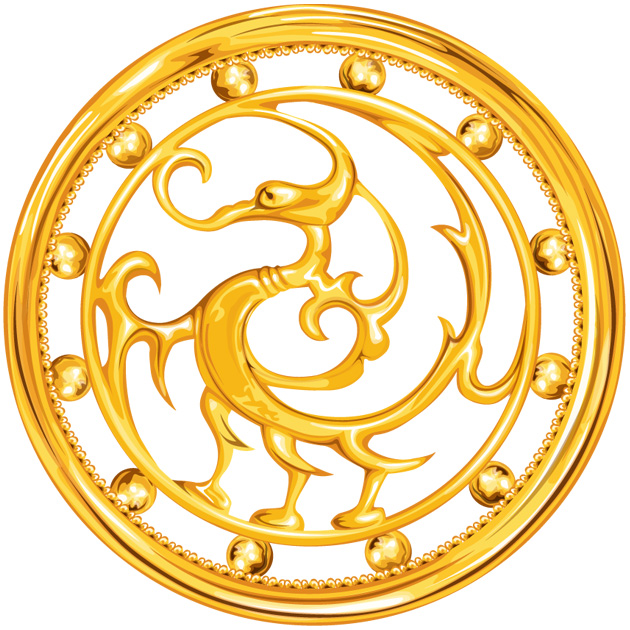 아사달 금색 로고